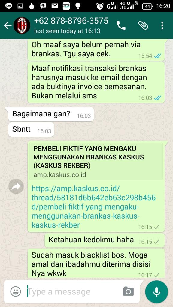 PEMBELI FIKTIF YANG MENGAKU MENGGUNAKAN BRANKAS KASKUS (KASKUS REKBER)