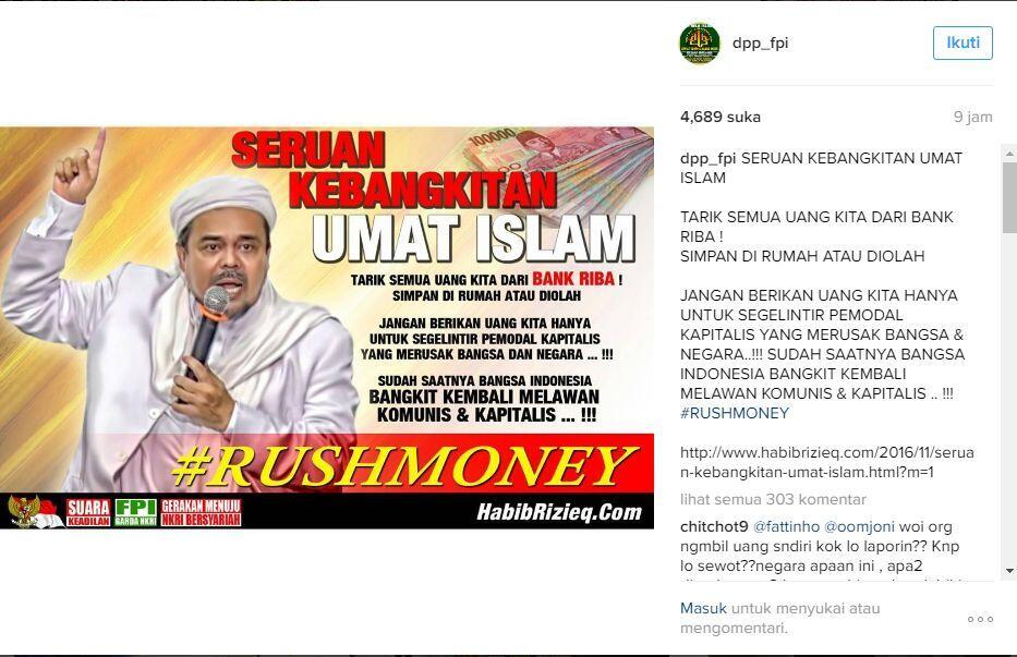 Duh... FPI Kok Serukan Rush Money