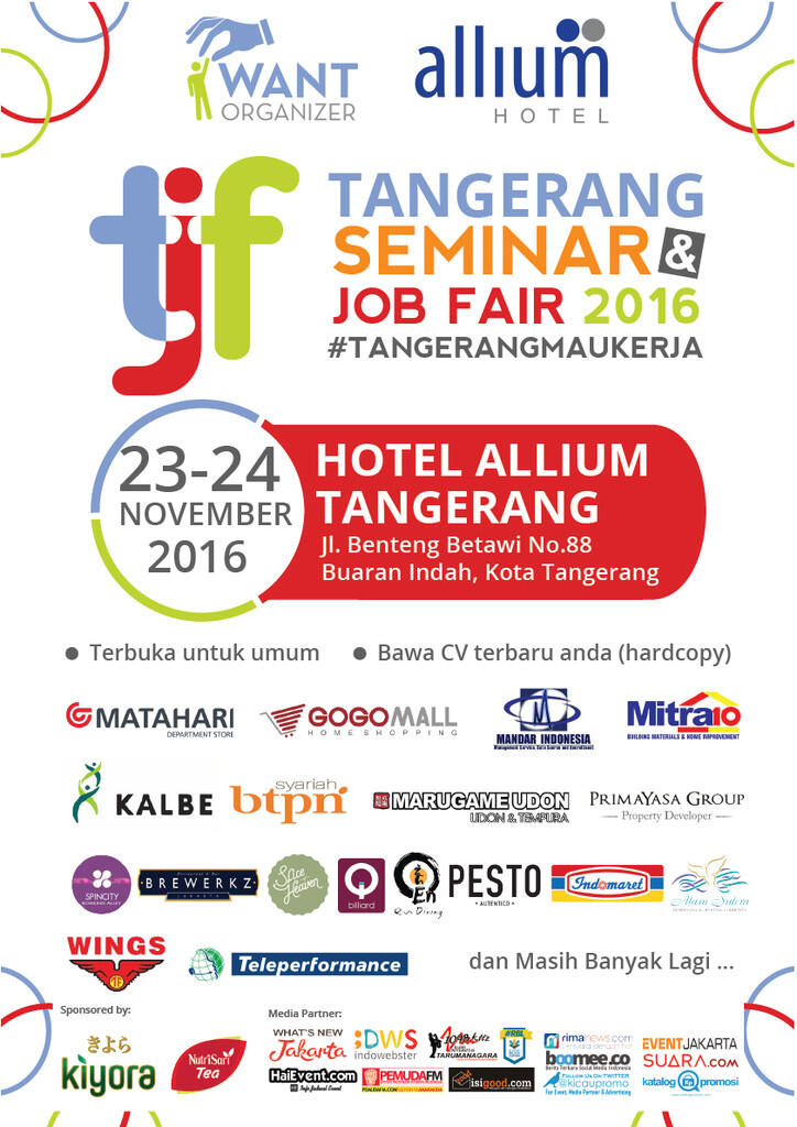 Info Job Fair Tangerang - 23 &amp; 24 November 2016