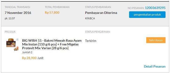 Terima kasih untuk Blibli dan Kantor Pos Solo