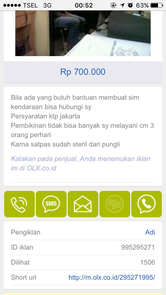 Penipuan si OLX (bikin sim)