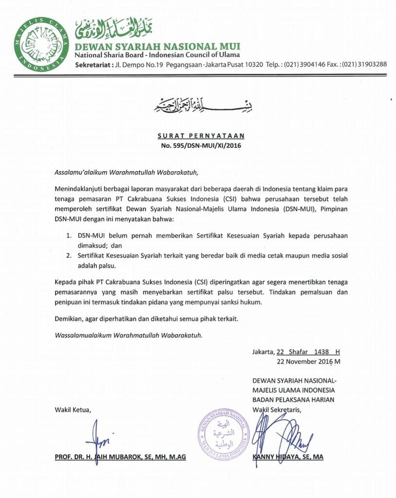 Sharing INVESTASI PT. CAKRABUANA SUKSES INDONESIA (CSI)