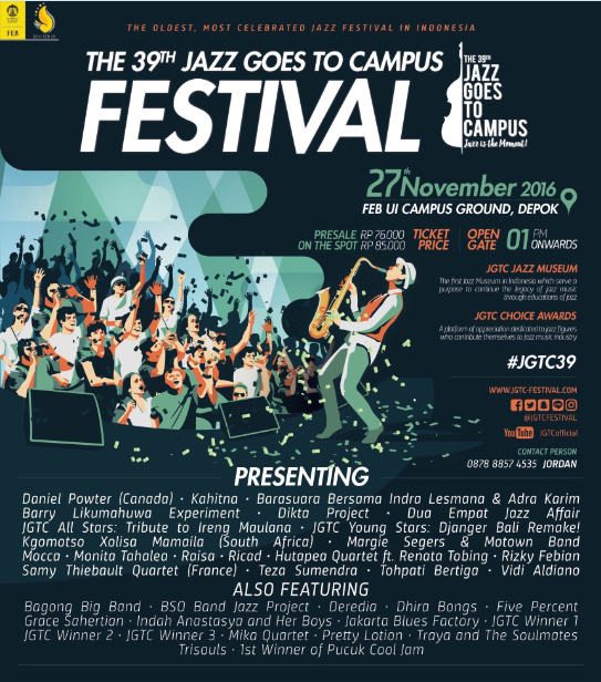 The 39th JGTC: Most Celebrated Jazz Festival In Indonesia is Back Gan!