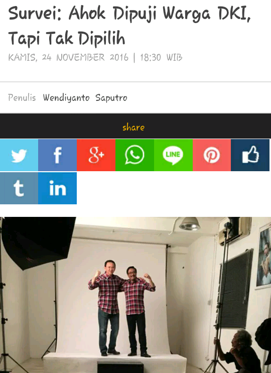 Survei: Ahok Dipuji Warga DKI, Tapi Tak Dipilih