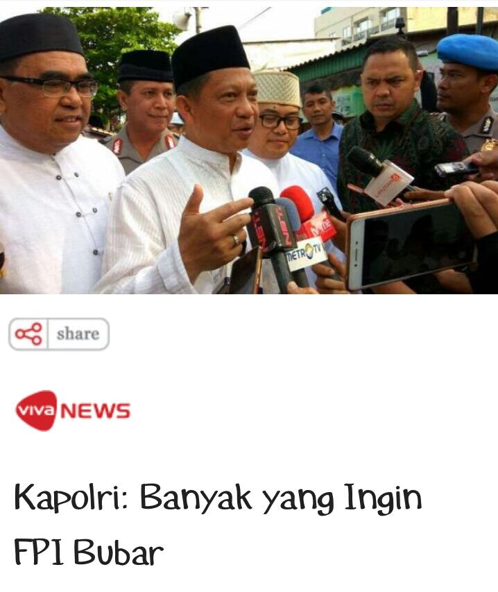 Kapolri: Banyak yang Ingin FPI Bubar