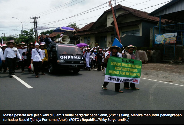 Umat Islam Ciamis Estafet Jalan Kaki ke Jakarta