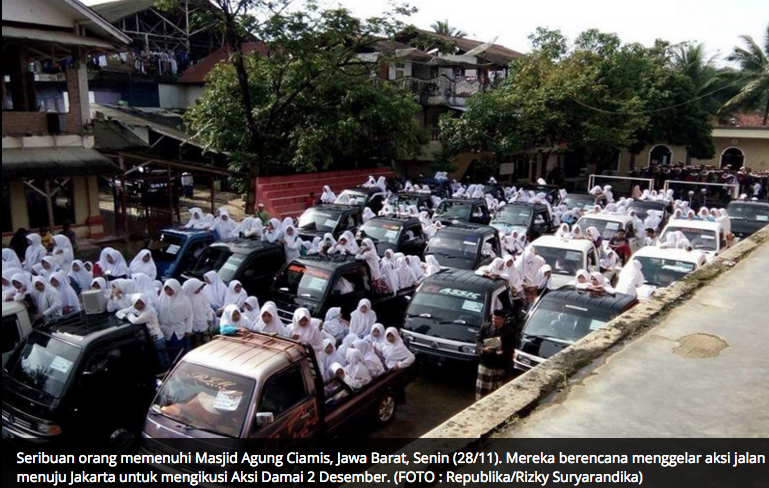 Umat Islam Ciamis Estafet Jalan Kaki ke Jakarta
