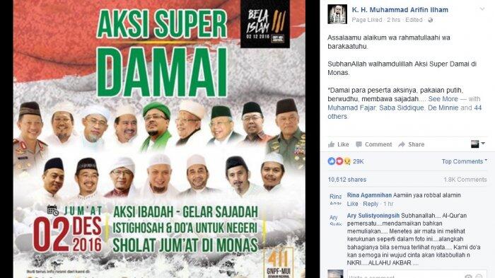 Demonstrasi Lanjutan 2 Des Nanti Dipastikan Digelar, Aa Gym Sebut Aksi Super Damai