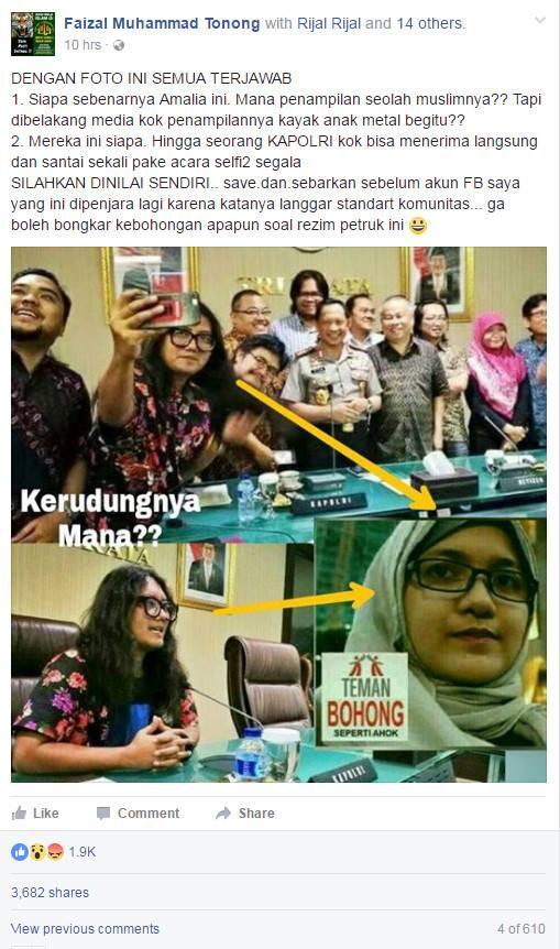 Amalia "Teman Ahok": Saya Berjilbab dan Saya Bukan Ulin Yusron
