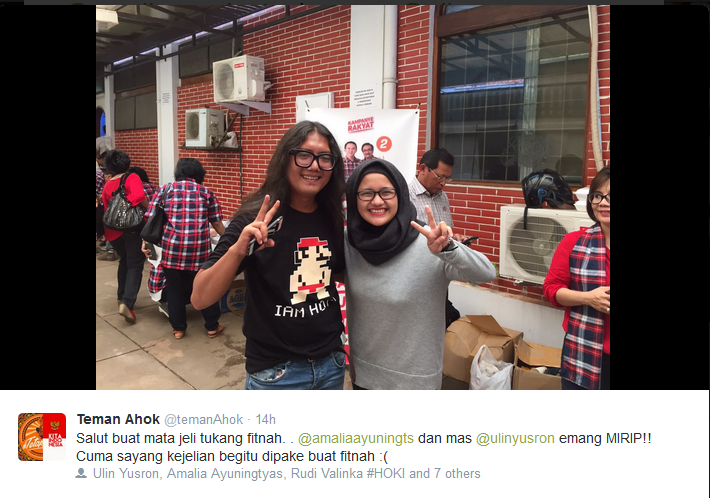 Amalia "Teman Ahok": Saya Berjilbab dan Saya Bukan Ulin Yusron