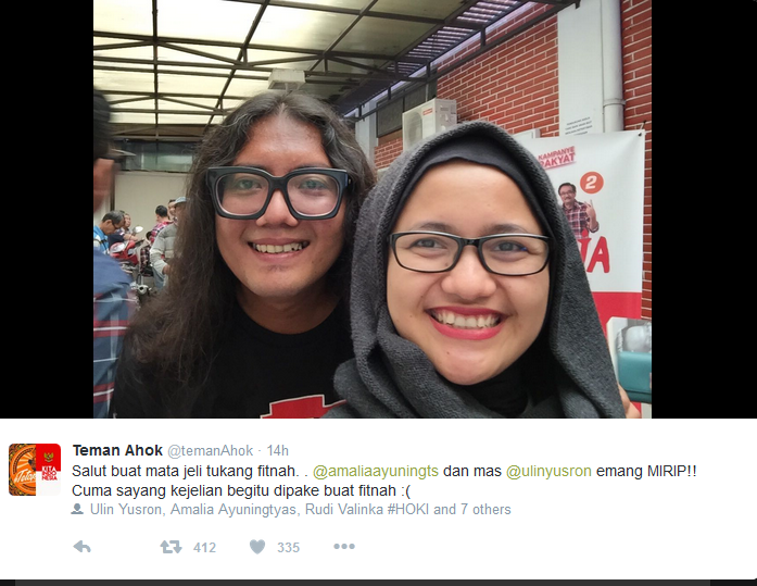 Amalia "Teman Ahok": Saya Berjilbab dan Saya Bukan Ulin Yusron