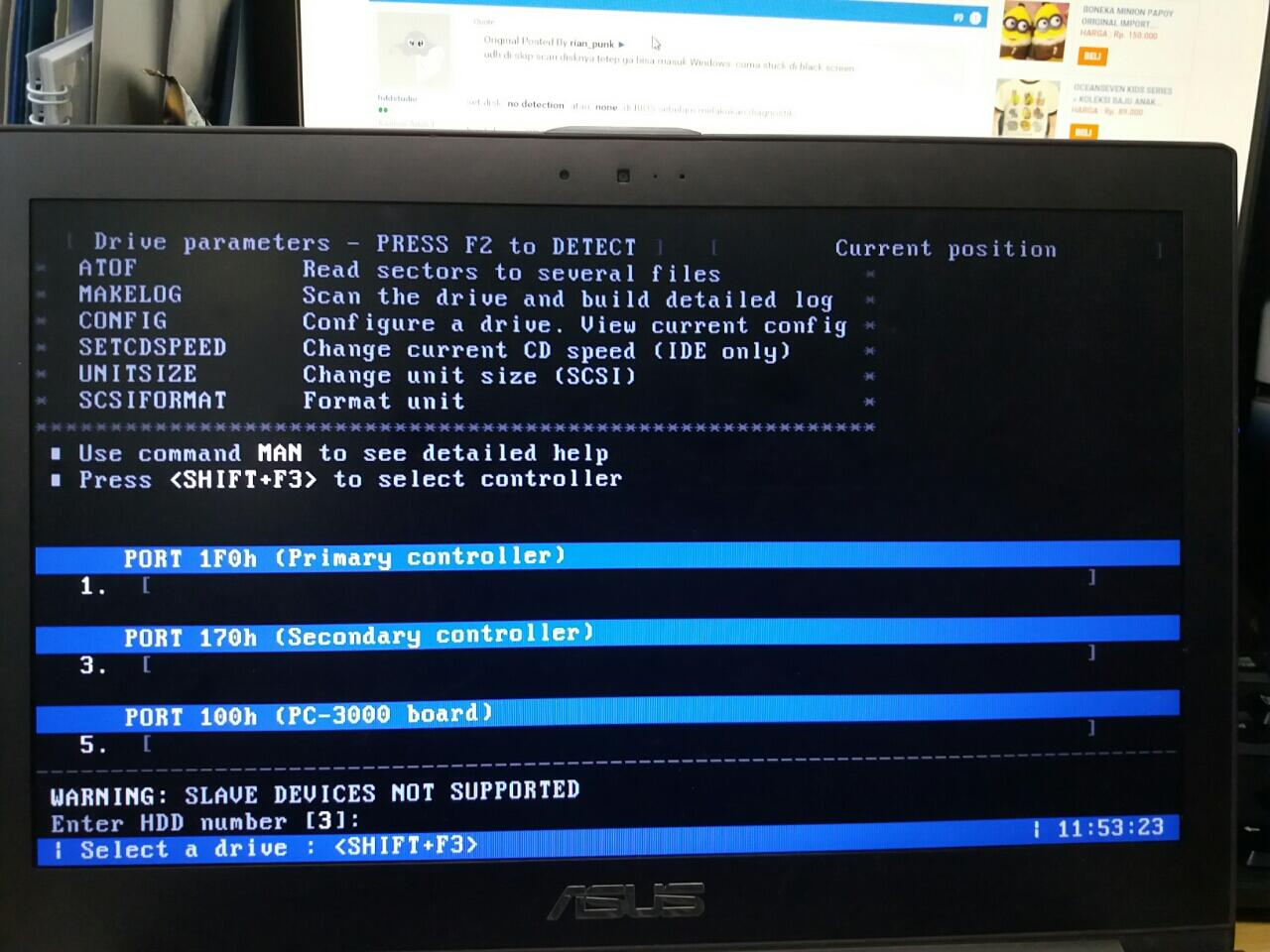 Boot scan. Boot scan