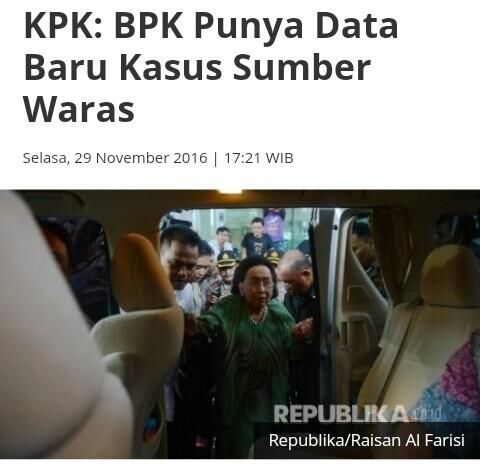 KPK: BPK Punya Data Baru Kasus Sumber Waras