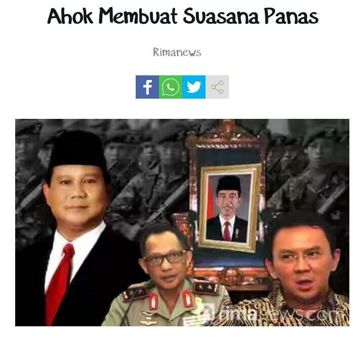 Ahok Membuat Suasana Panas