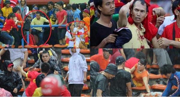 Supporter malaysia keroyok supporter Vietnam di piala AFF