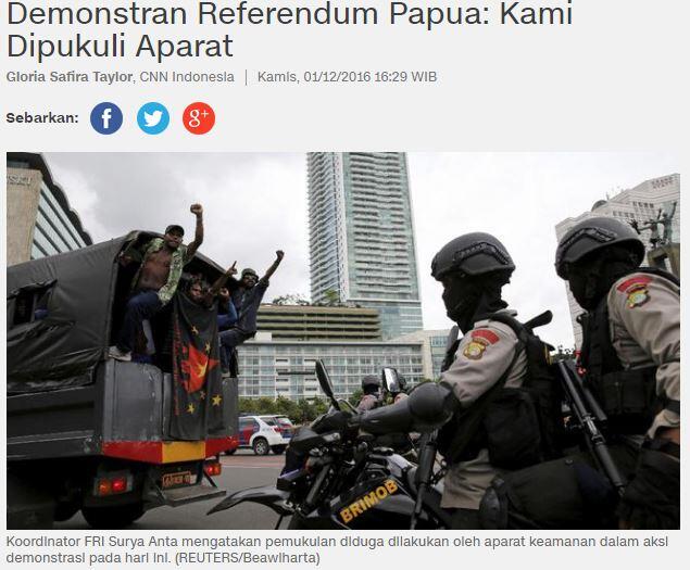 Demonstran Referendum Papua: Kami Dipukuli Aparat