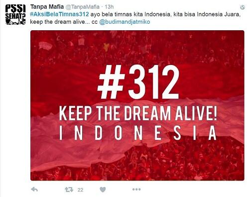 Aksi 312, Ayo Bersatu Demi Bela Timnas Indonesia!