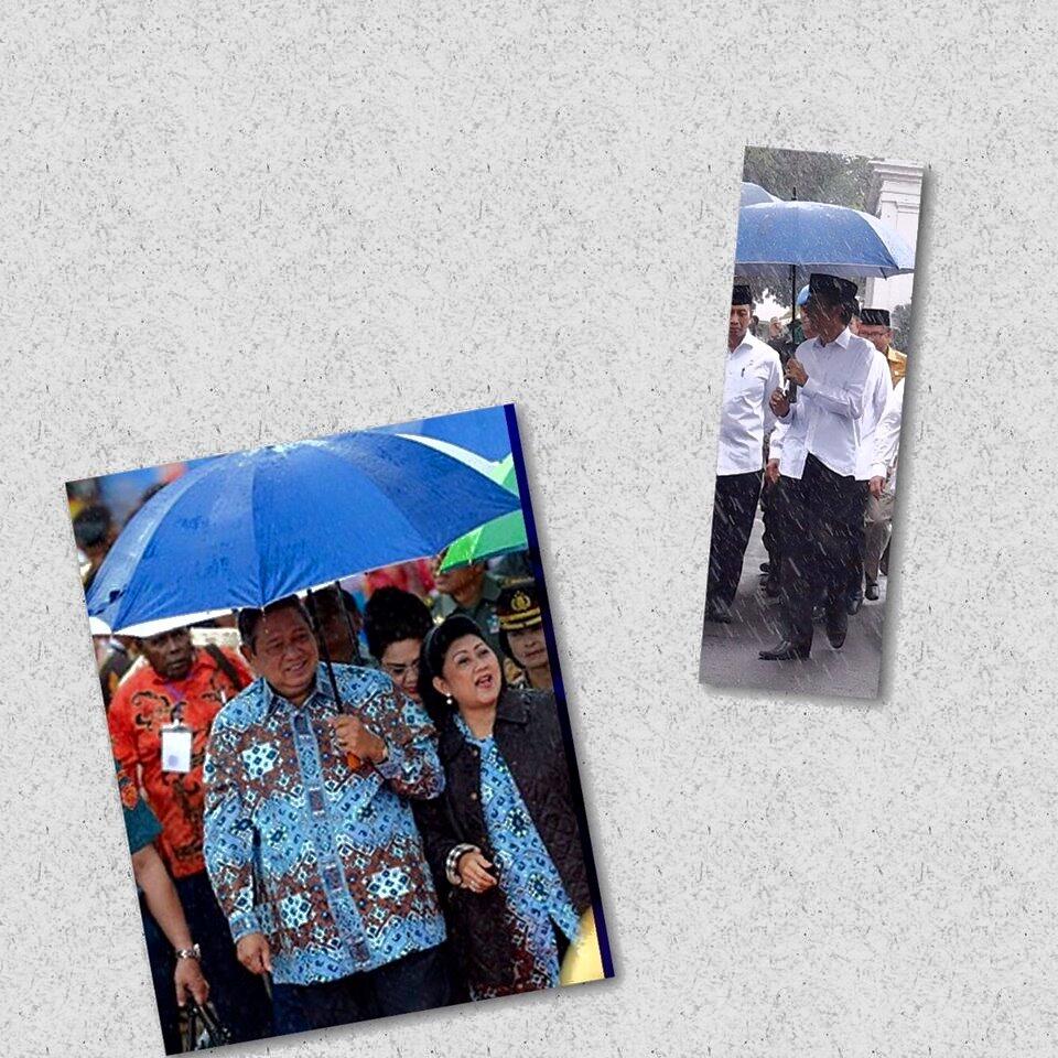 Di Moment Ini, SBY Pegang Payung Sendiri Brg Bu Ani, Tp Kok Reaksi Netizen gak Heboh?