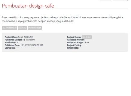 &#91;LOWONGAN FREELANCER&#93; Pembuatan design cafe