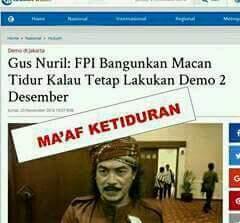 FPI Bangunkan Macan Tidur Kalau Tetap Lakukan Demo 2 Desember