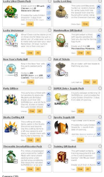 Mousehunt Gold , Sb dan Gift Basket