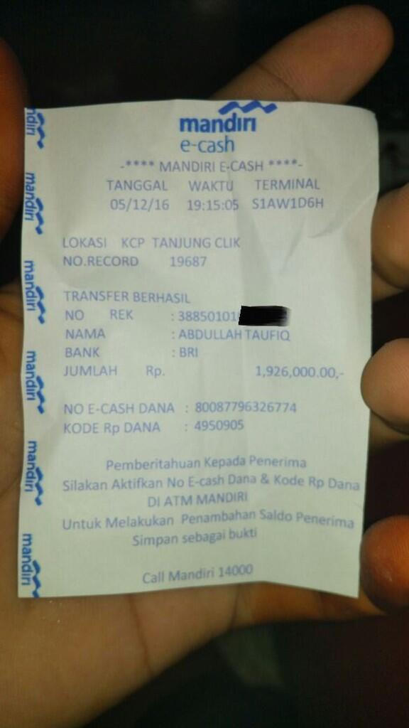 Indikasi Penipuan Mandiri E-Cash