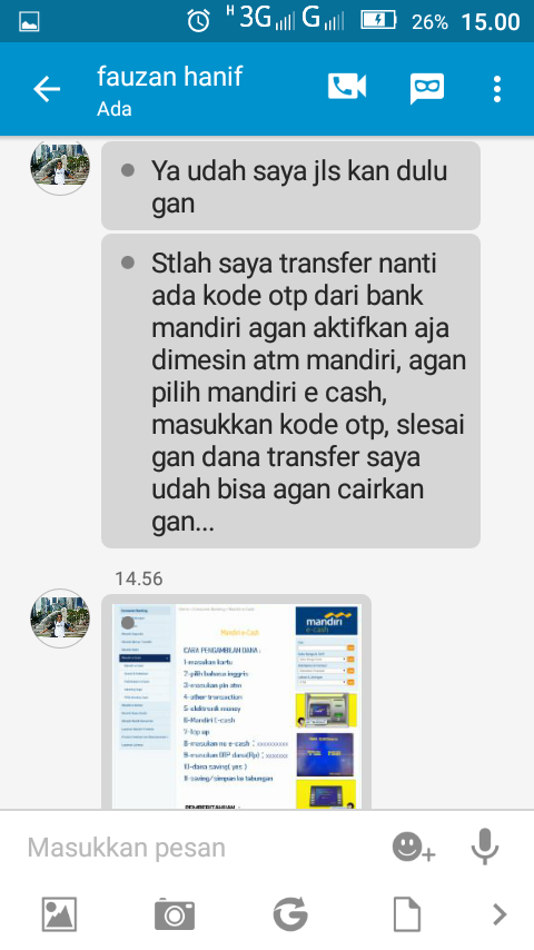 penipuan jual-beli modus transaksi dg mandiri e-cash