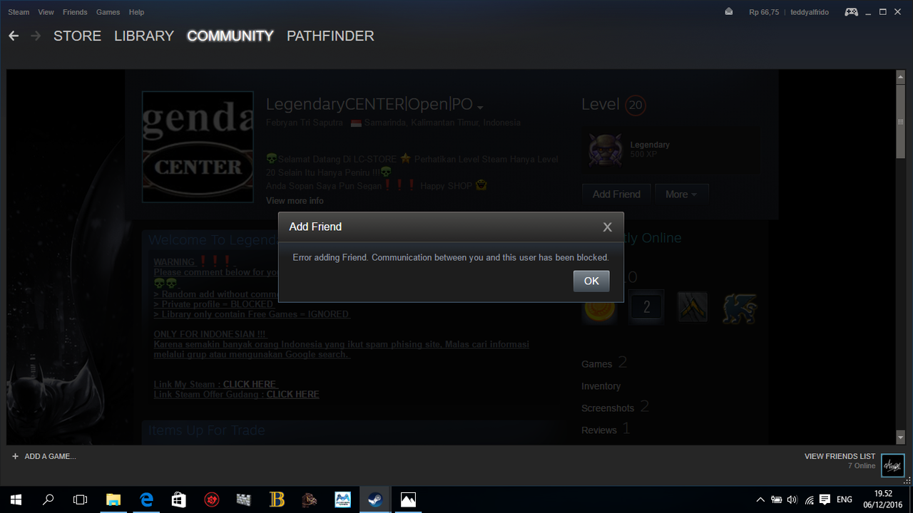 HATI HATI GAN, PENIPU DOTA 2