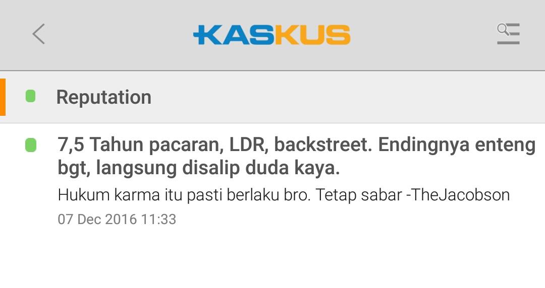 7,5 Tahun pacaran, LDR, backstreet. Endingnya enteng bgt, langsung disalip duda kaya.