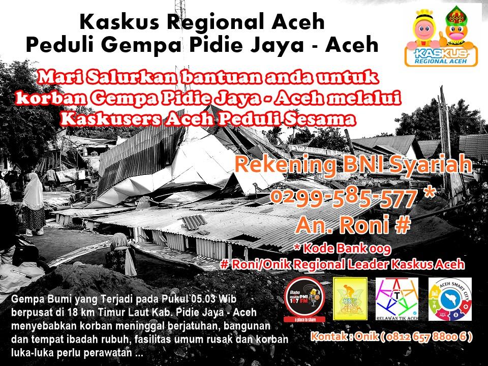 Solidaritas Kaskusers Untuk Gempa Pidie Jaya Aceh 
