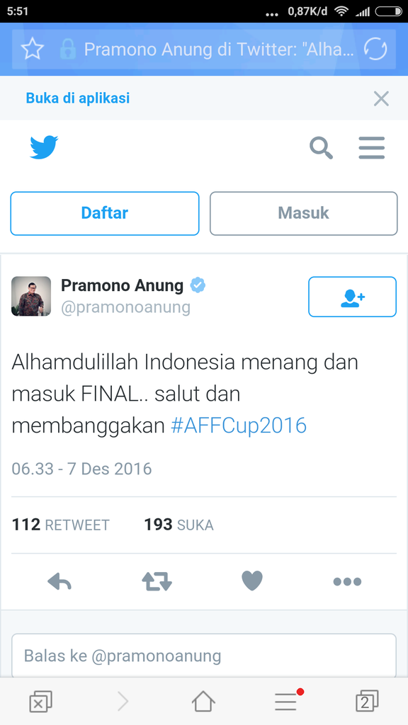 Ucapkan Selamat Untuk Timnas, Jokowi: Terus Berprestasi Untuk Merah Putih