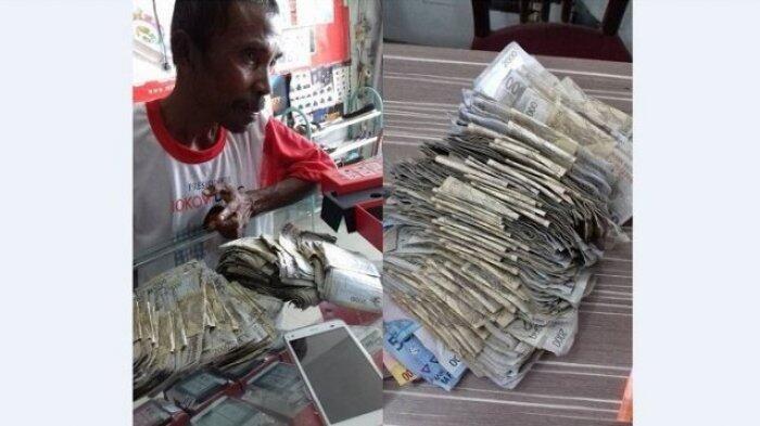 Anaknya Mogok Tak Mau Sekolah, Pria Ini Beli HP Android Pakai Uang Pecahan Rp 2000