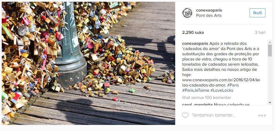 Ini Nasib Gembok di Jembatan Cinta Paris yang Dibuang