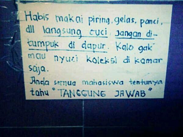 12 Tulisan bikin ngakak ini hanya bisa agan temui di kos-kosan