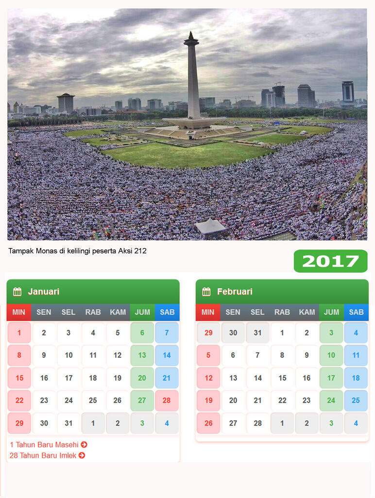 KALENDER 2017 - Aksi 212 (Versi 2 - HD)