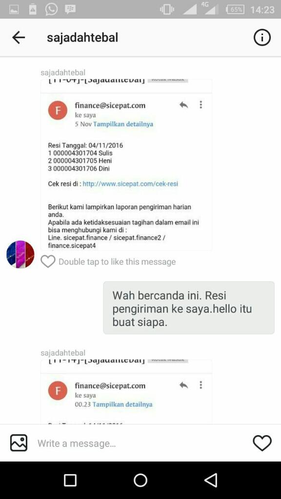 SUrat Terbuka untuk UNION SELINA pemilik @sajadahtebal
