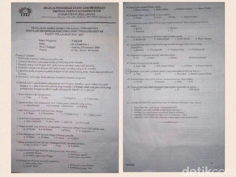 Guru ini buat soal tentang kasus penistaan agama Ahok