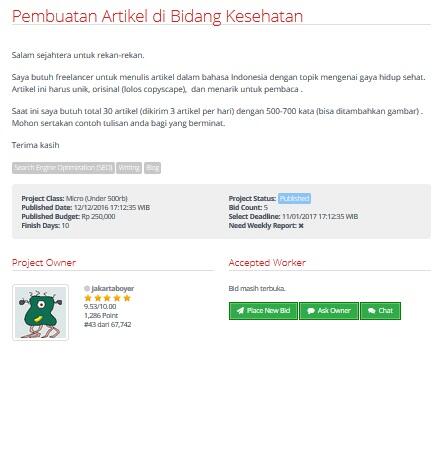 &#91;LOWONGAN FREELANCER&#93; Pembuatan Artikel di Bidang Kesehatan