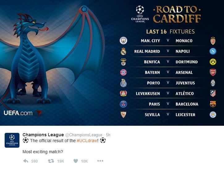 Hasil Drawing Liga Champions & Liga Europa 2016/2017