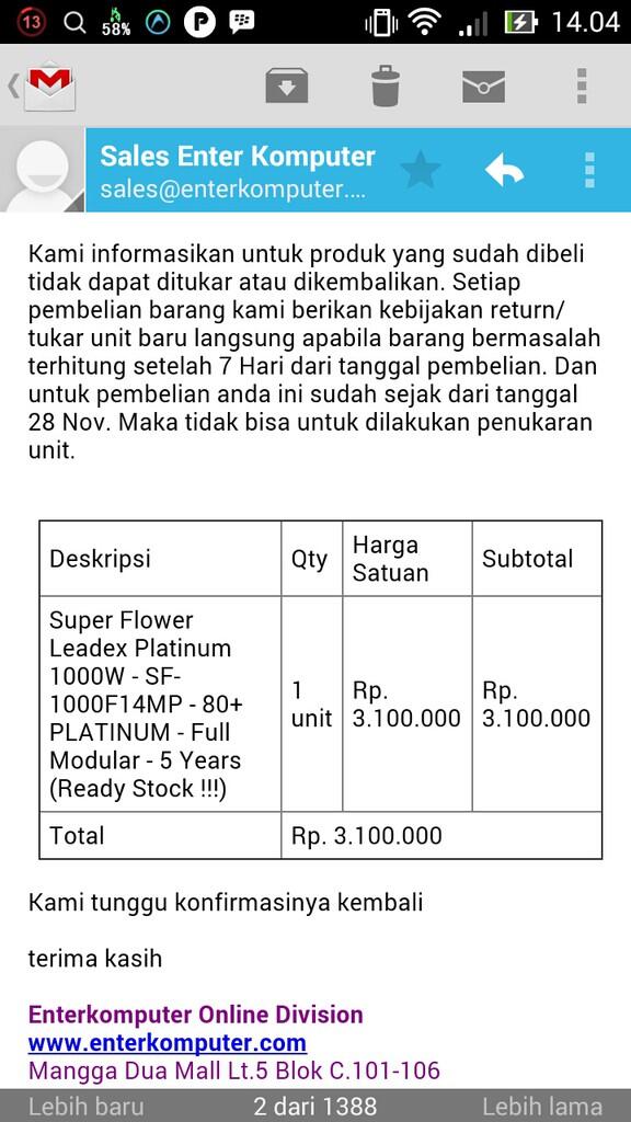 Kecewa dengan Enterkomputer