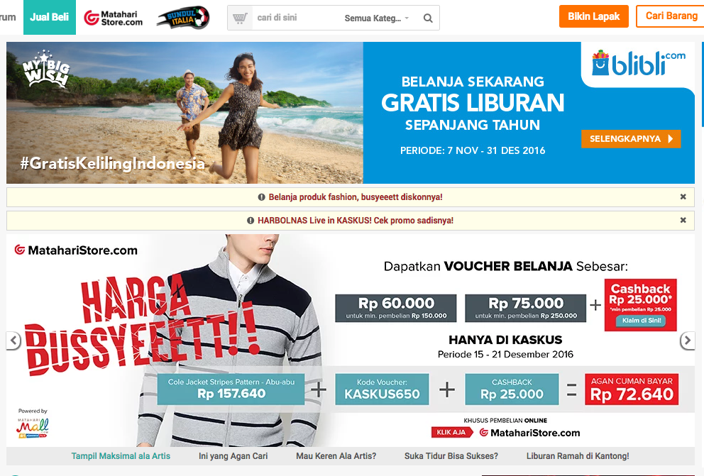 Nikmati Belanja Double Untung Dengan Promo Cashback + Kode