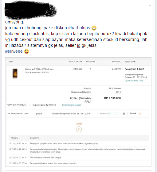 pengembalian dana lazada formulir SEPIHAK!  HATI CANCEL HATI LAZADA , BELANJA  DI KASKUS