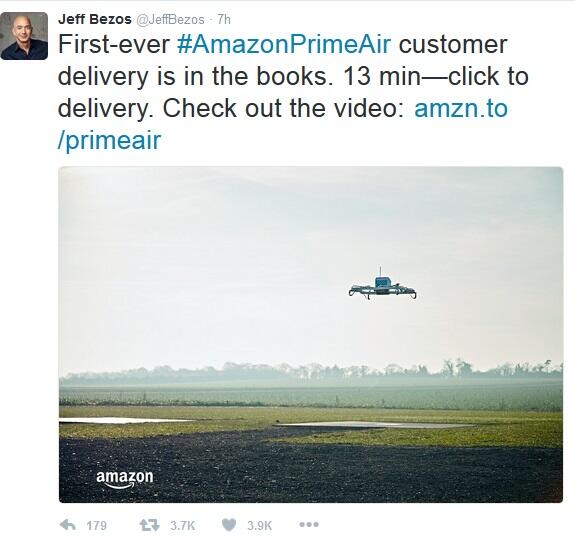 Amazon Melakukan Pengiriman Pertama Menggunakan DRONE | KASKUS