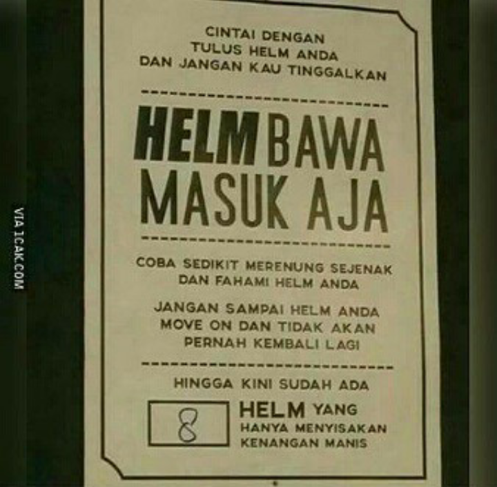 Cintai dengan tulus helm anda