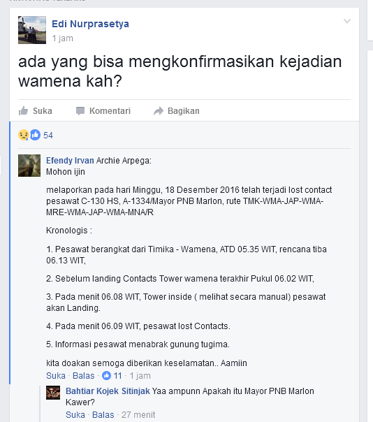 (Breaking News) Pesawat C-130 kecelakaan ????