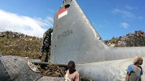 Ditemukan, Pesawat TNI AU Jatuh tak jauh dari bandara Wamena