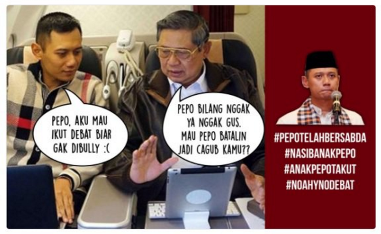 Meme-meme Lucu Ini Sindir Agus yang Tak Ikut Debat Cagub