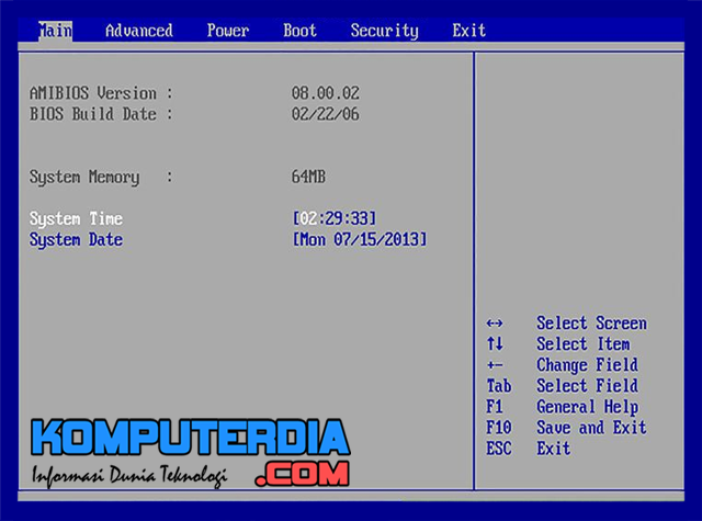 Cara pengaturan BIOS komputer PC dan laptop semua tipe 