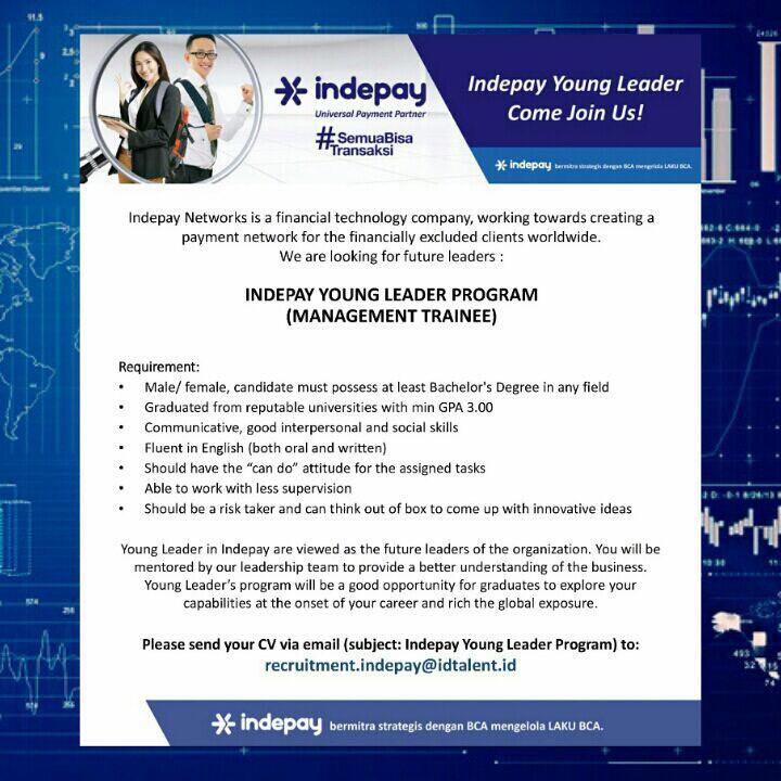 MANAGEMENT TRAINEE - INDEPAY YOUNG LEADER PROGRAM