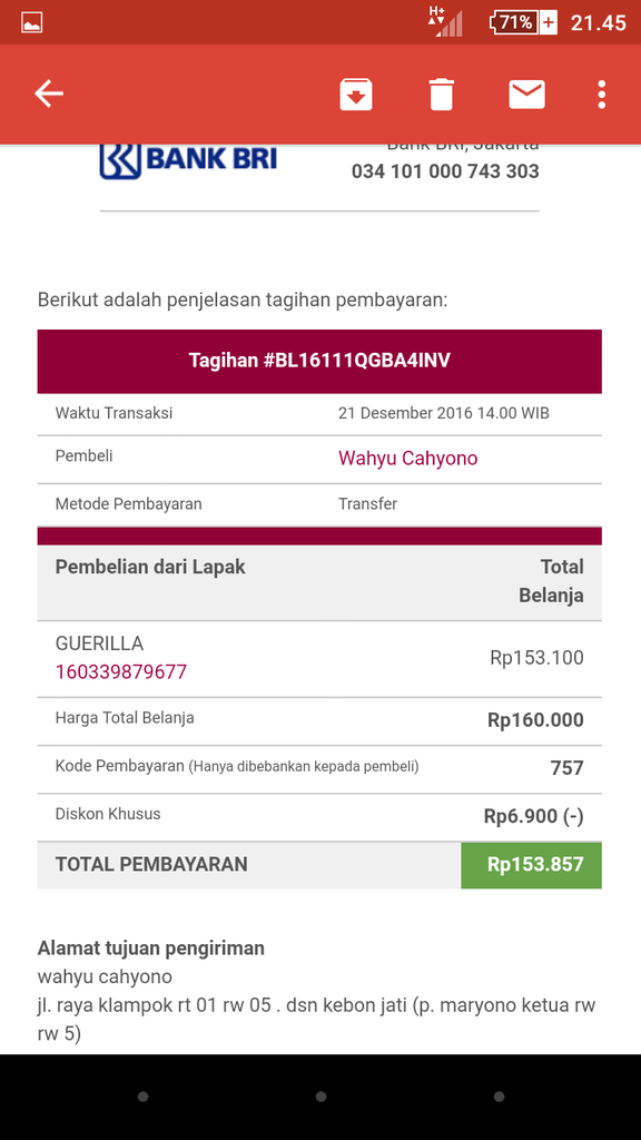 gagal transaksi di bukalapak gara&quot; tidak terverifikasi pembayarannya 